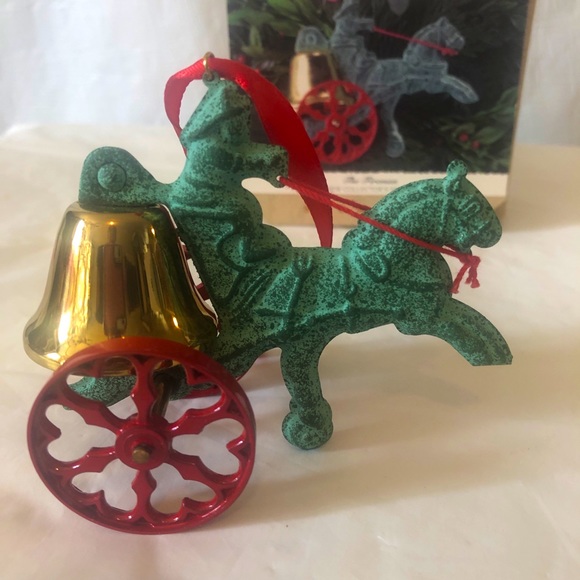 Hallmark Turn of Century die cast toy brass bell ornaments Uncle Sam and Fireman - Picture 3 of 10